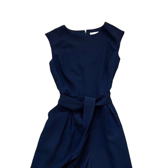 NY & Co. Navy Sleeveless Wide Leg Belted Jumpsuit / Pantsuit, Size 2 - Picture 3 of 15
